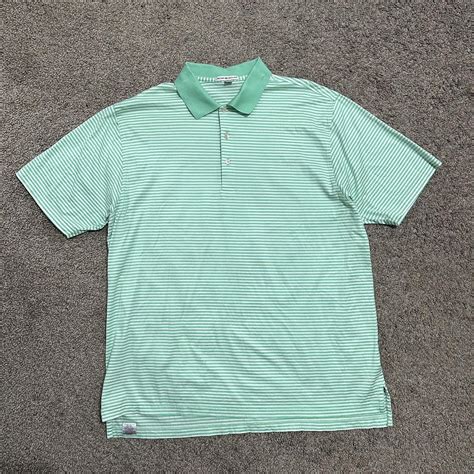 Peter Millar Polo Shirt Mens Size XL Green Striped... - Depop