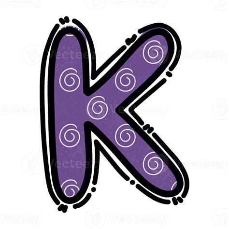 K alphabet letter png, purple color cute design 16716843 PNG