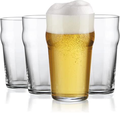 Amazon.com | KING CRYSTAL Set of 4 Beer Glasses | Imperial Pint Glasses ...