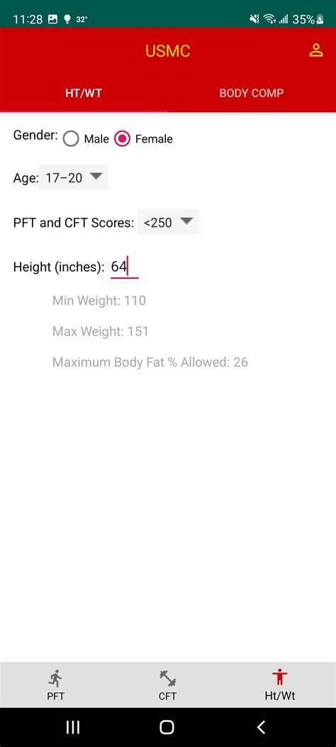 Última Versão de USMC 2022 PFT/CFT Calculator 3.4.6 para Android