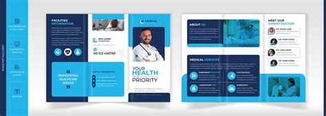 Premium Vector | Healthcare Day medical trifold brochure design