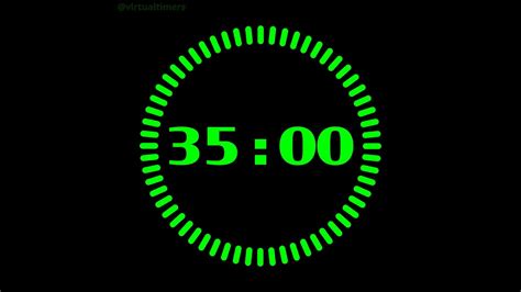 35 Minutes Countdown Timer with Alarm and Progress Visualizer - Radial ...