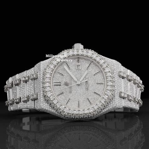 Luxurious Fully Iced Out Moissanite Dial Bust Down Automatic Watch ...