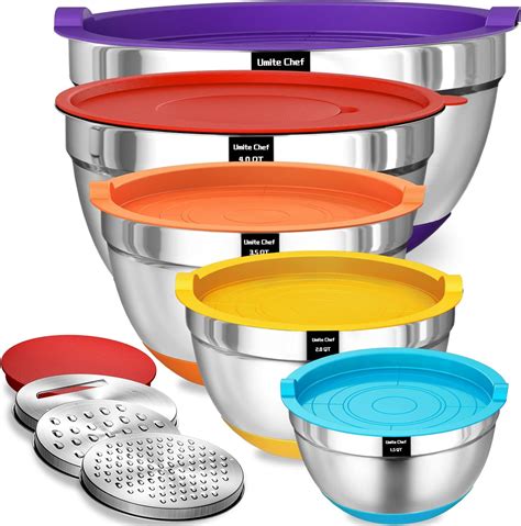 Amazon.com: Umite Chef Mixing Bowls with Airtight Lids Set, 8PCS ...