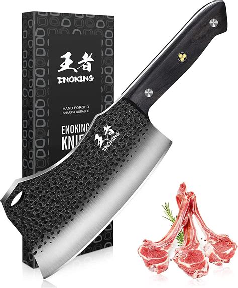 Amazon.com: ohmonlyhoo Meat Cleaver Knife,12.9" Butcher Knife for Meat ...