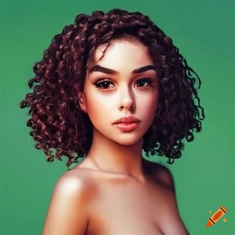 Portrait of a Latina Mexican girl with curly hair on Craiyon