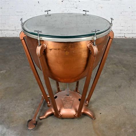 Steampunk Industrial Copper Timpani Kettle Drum Center Table by WFL ...