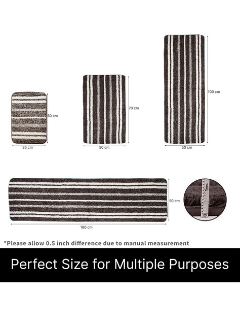 SOC-171 STRIPE Microfiber Anti-Skid Bath Mats (Multiple Size Available