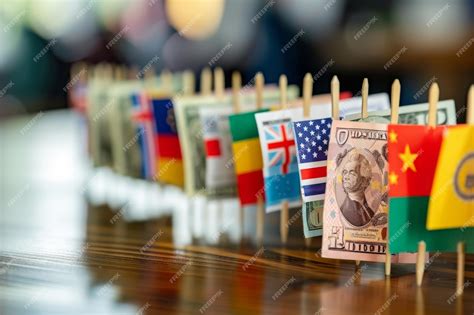 Premium Photo | A Row of Miniature Flags on a Table A parade of ...