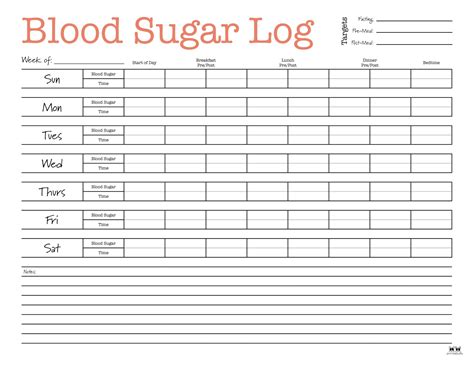 Blood Sugar Logs - 32 FREE Logs & Trackers | Printabulls