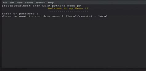 Image result for Linux Python Menu