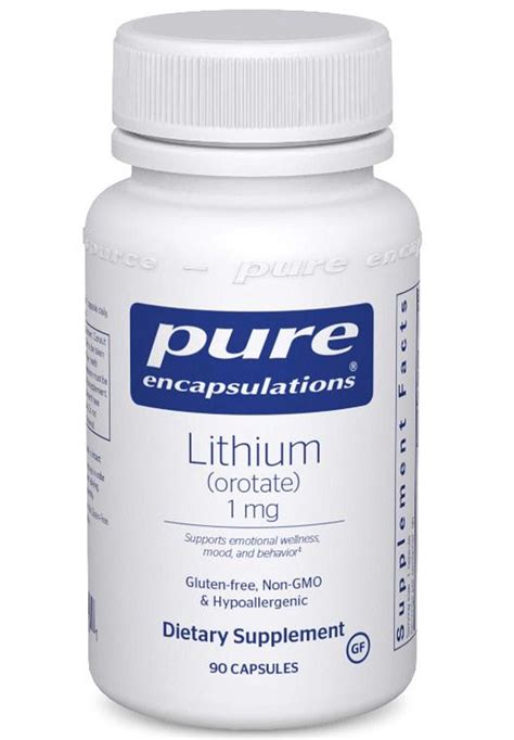 Pure Encapsulations Lithium (Orotate) 1 mg – Supplement First