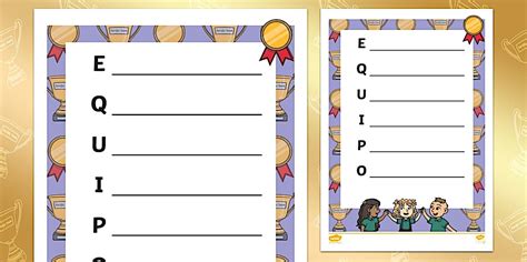 Poema acróstico: trabajo en equipo - Twinkl