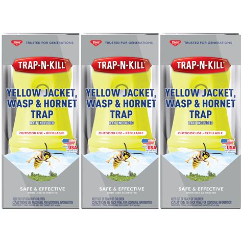 Enoz Trap-N-Kill Outdoor Yellow Jacket, Hornet, and Wasp Trap with Bait ...