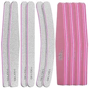 Gleevia Nail Files 100/180, Sandpaper Filer & Soft Buffer Filer for ...