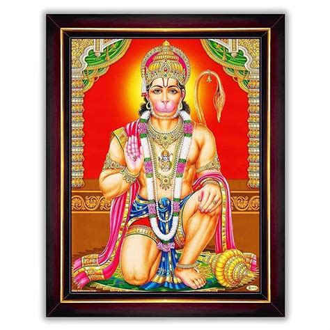 Buy Lord Hanuman Ji Hanumanji Jai Bajrangbali Wall Painting Framed Home ...