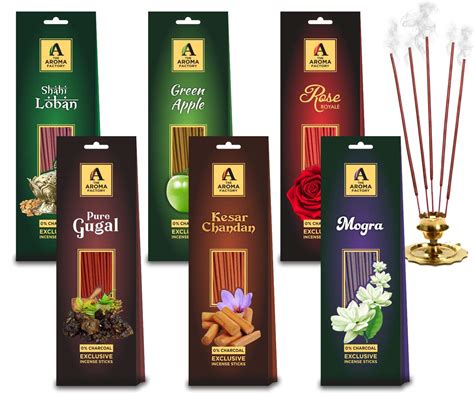 The Aroma Factory Oraganic Green Apple, Mogra, Rose, Gugal, Loban ...