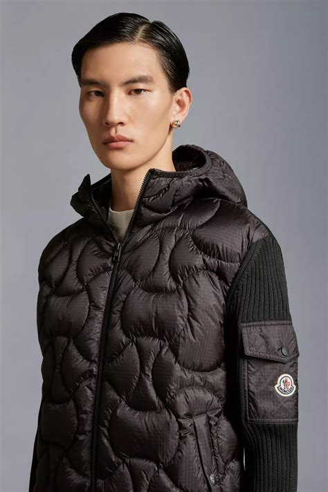 Black Padded Hooded Cardigan - Sweaters & Cardigans for Men | Moncler NL