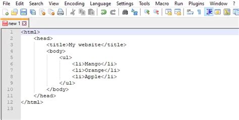Image result for Writing HTML Code in Notepad