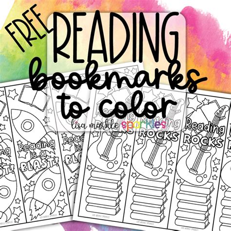Free Reading Bookmarks to Color Printable PDF - Lisa Markle Sparkles ...