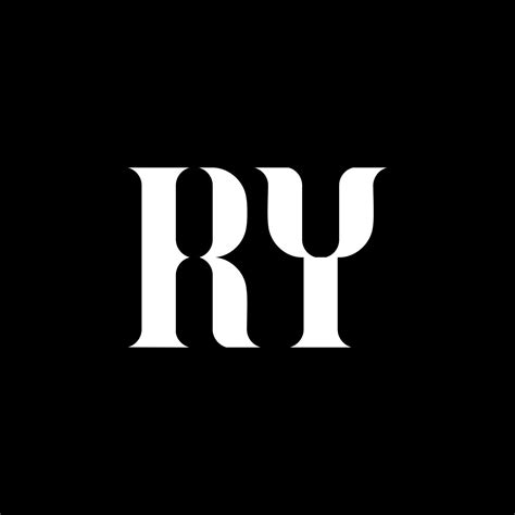 RY R Y letter logo design. Initial letter RY uppercase monogram logo white color. RY logo, R Y ...