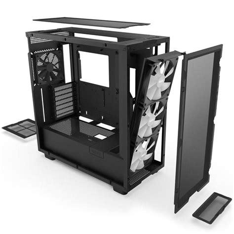 NZXT H7 FLOW MID-TOWER WITH RGB FANS CABINET BLACK– Vishal Peripherals