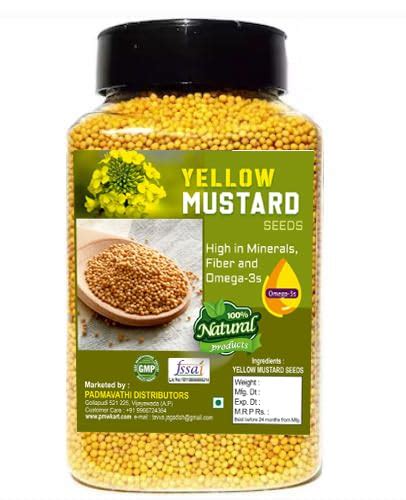 Pmw- Export Quality - Jar Pack - White/Yellow Mustard Seeds - Safed ...