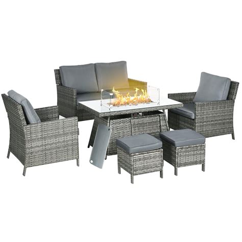 Garden Furniture | Rattan Garden Furniture Set w/2 Armchairs Sofa 2 ...