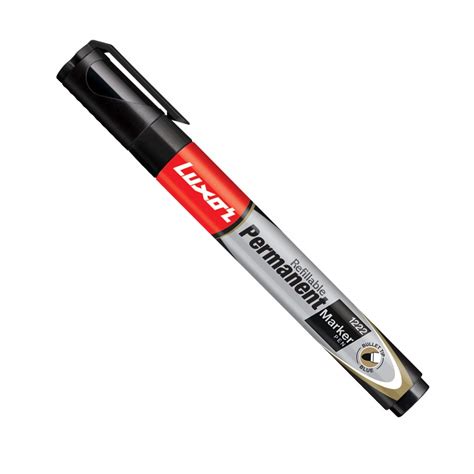Luxor 1222 Refillable Permanent Marker - Black - Box of 1 FOR 10 PEC ...