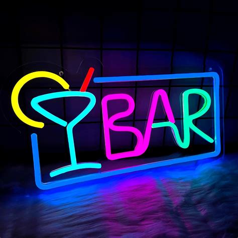 Letreros de barra de neón para bar en casa, luces LED de barra de neón ...
