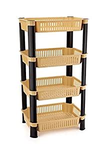 AEXONIZ TOYS 4 Layer Storage Rack Stand Vegetable Trolley Rack Plastic ...