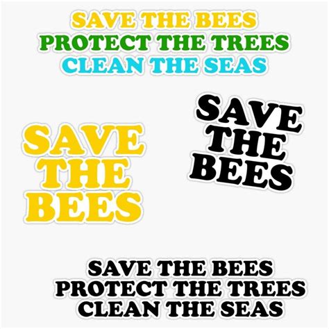 Buy Save The Bees Sticker Pack Vinyl Waterproof Sticker Decal Car ...