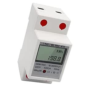 NEE LCD Digital Display Single Phase DIN-Rail Energy Meter 5-80A 220V ...