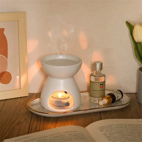 Aromatherapy Aroma Burner Ceramic Oil Diffuser Candle Tealight Holder ...
