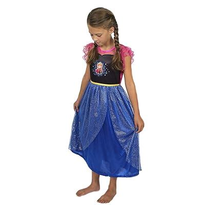 Buy Frozen Elsa Anna Girls Fantasy Gown Nightgown 8, BluePink Online at ...