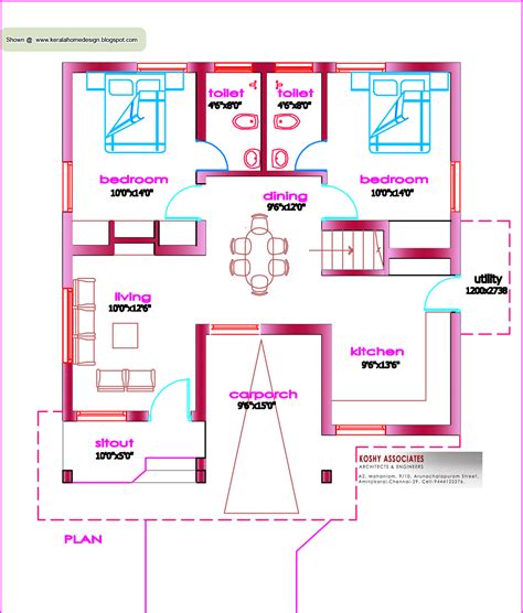 Single Floor House Plan - 1000 Sq. Ft. | Architecture house plans - All ...