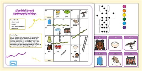 Final /s/ Sound Snakes and Ladders