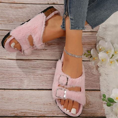 Chic Strappy Sandals For Women Buckle Detail Light Cork Footbed | SHEIN USA