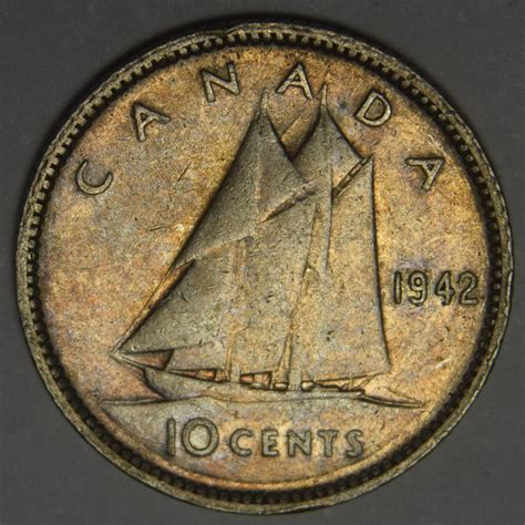 1942 Canadian 10 Cents Extremely Fine – Mount Vernon Coin