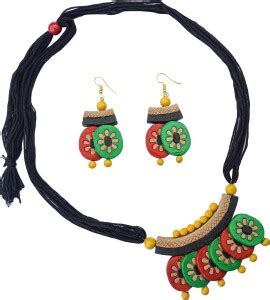 HAWAI Terracotta Black, Green, Red Jewellery Set Price in India - Buy ...