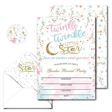 Buy Avamie Gender Reveal Baby Shower Party Invitations with Envelopes ...