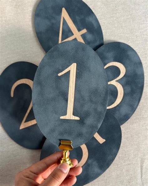 Wedding Table Numbers – Oval Velvet Table Numbers, Double Sided Wedding ...