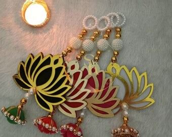 Buy Pack of 10 Beautiful Trending Lotus Hangings for Home Decor, Puja ...