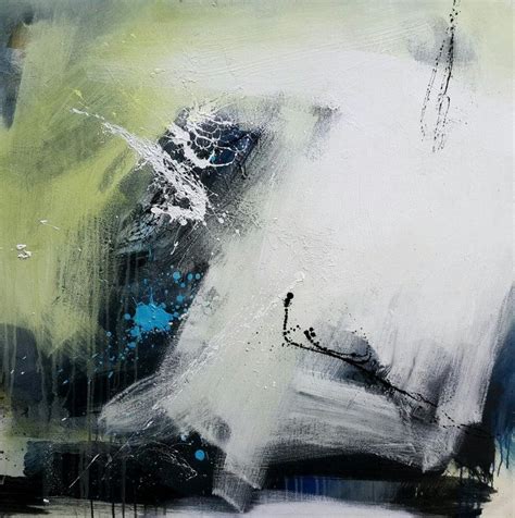 "Space 11": Steel Grey Acrylic Painting by Gulrez Ali | ArtZolo.com