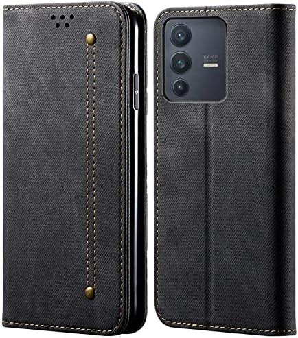 DOB® Synthetic Leather Wallet Case for Vivo V23 5G Flip Cover Denim ...