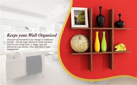 Home Sparkle Wall Mounted Wooden Shelves | Criss Cross Design Wall ...