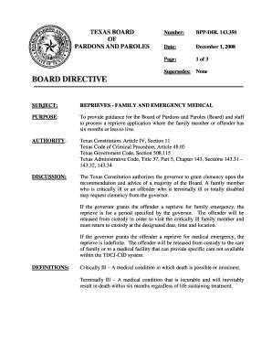 Fillable Online tdcj state tx bpp dir143350 form Fax Email Print ...