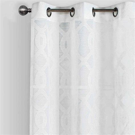 Providence Zoey White Clipped Sheer Curtain Panel, 84"