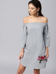 SASSAFRAS Women Shift Blue Dress - Buy SASSAFRAS Women Shift Blue Dress ...