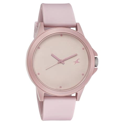 Buy Online Fastrack Tees Quartz Analog Pink Dial Silicone Strap Unisex ...